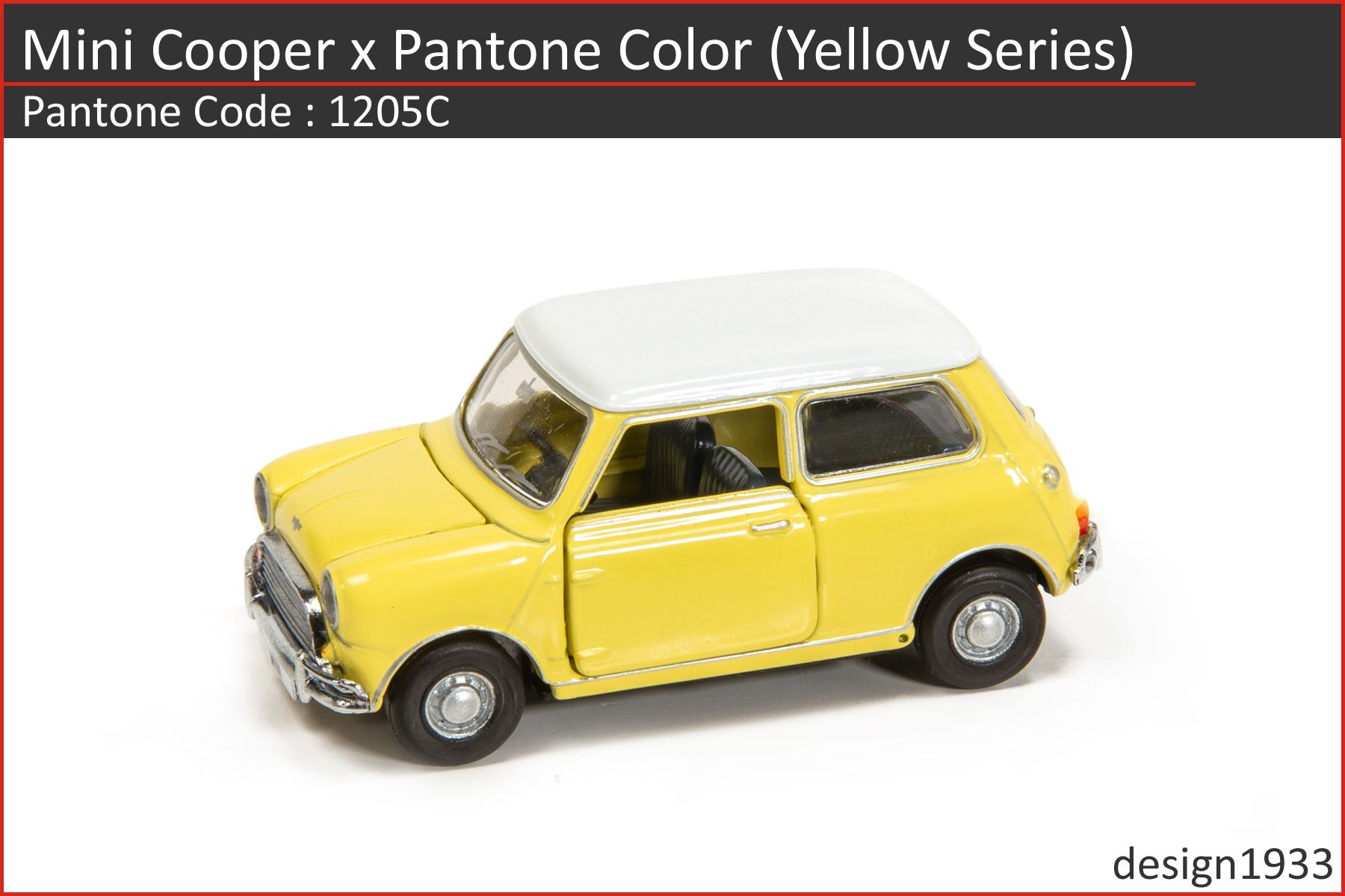 Die Cast Model Mini Cooper X Pantone Color Code 15c