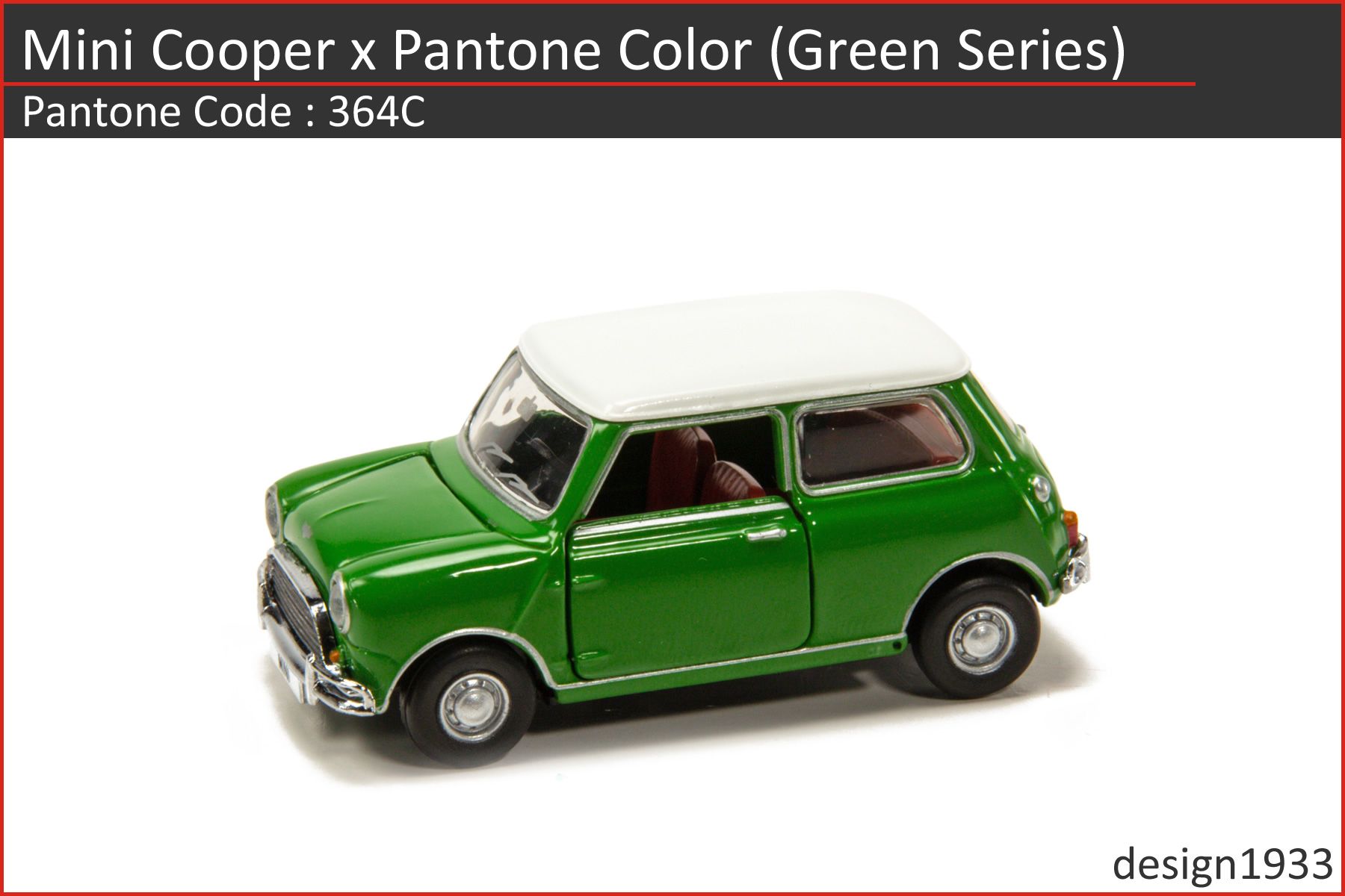 Die Cast Model Mini Cooper X Pantone Color Code 364c