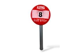 Inflatable bus stop pole